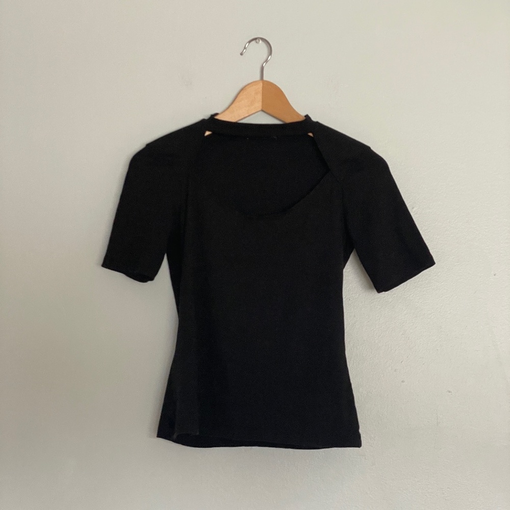 ZARA Trafaluc Cutout Front Black Top
